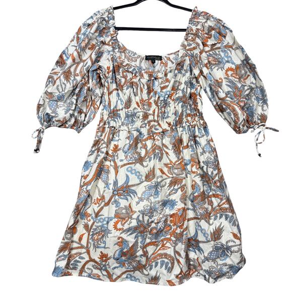 House of Harlow 1960 Nicole Richie Boho Floral Cotton Peasant Dress Size L - Picture 2 of 5